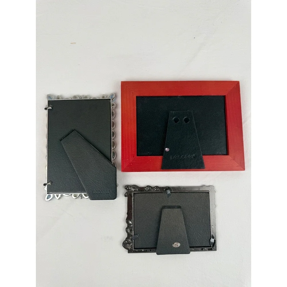 Lot of 3 Y2K Picture Frames Forever Friends‎ Frog Crystal Red Love Wood